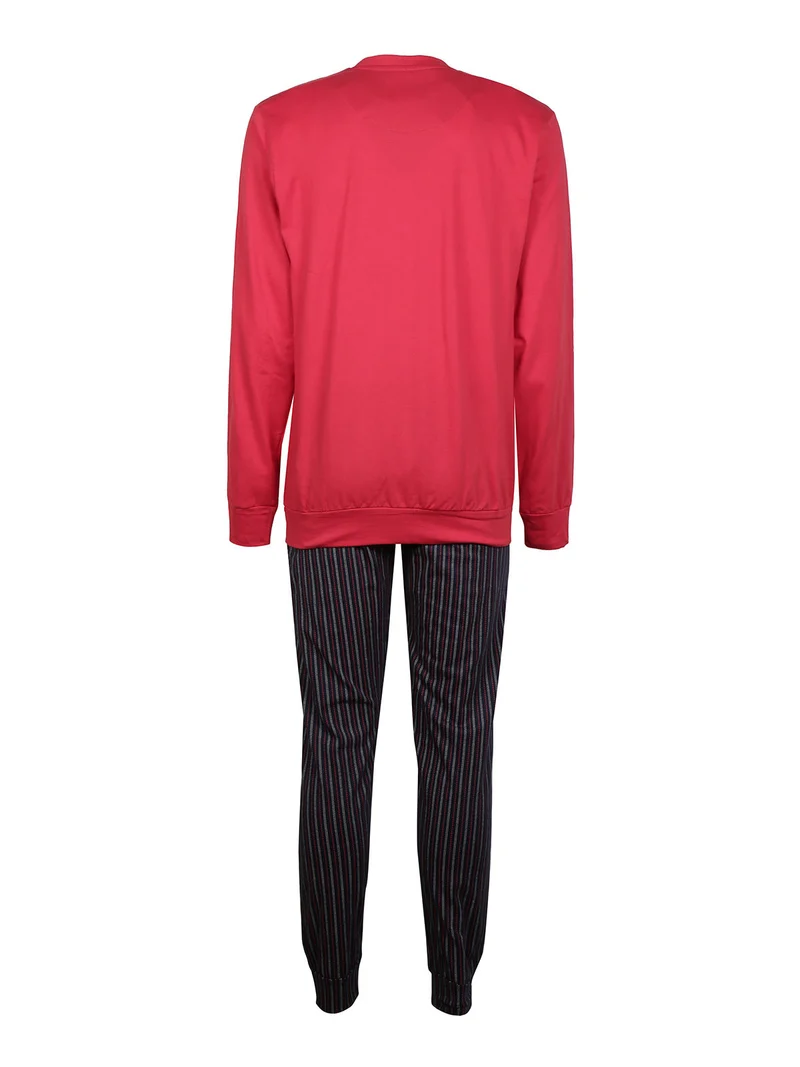 Pigiama lungo uomo in cotone - rosso