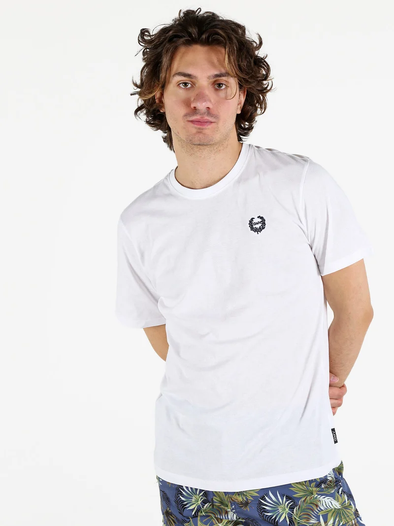 T-shirt girocollo da uomo in cotone - bianco
