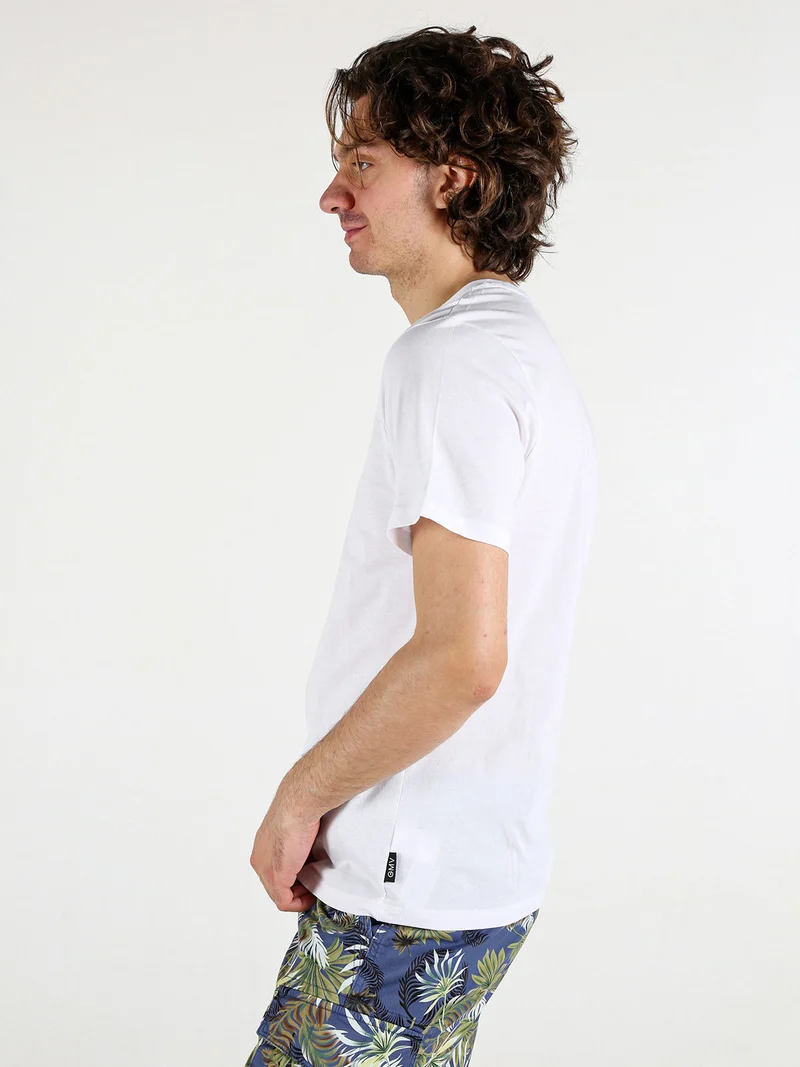 T-shirt girocollo da uomo in cotone - bianco