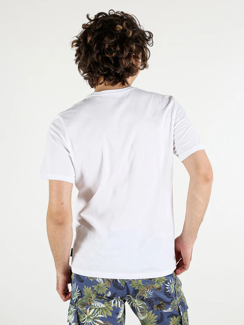 T-shirt girocollo da uomo in cotone - bianco