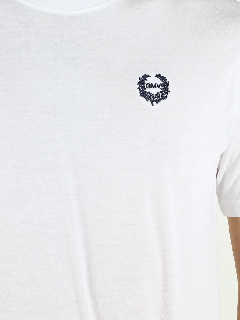T-shirt girocollo da uomo in cotone - bianco