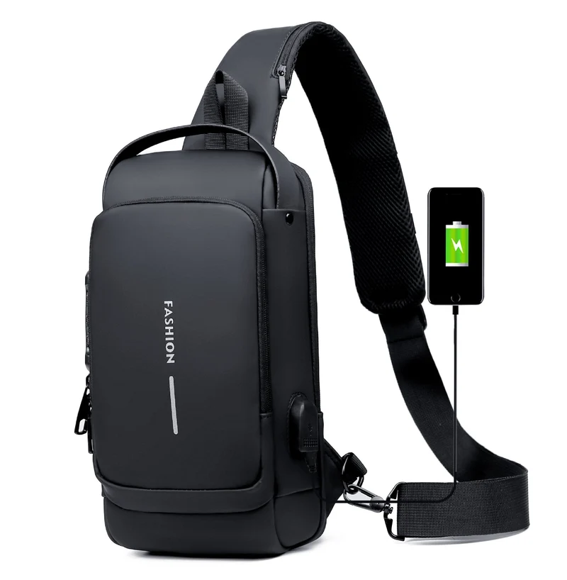Anti-Diebstahl Tasche | USB-Ladeanschluss | Wasserfest & Passwortschloss