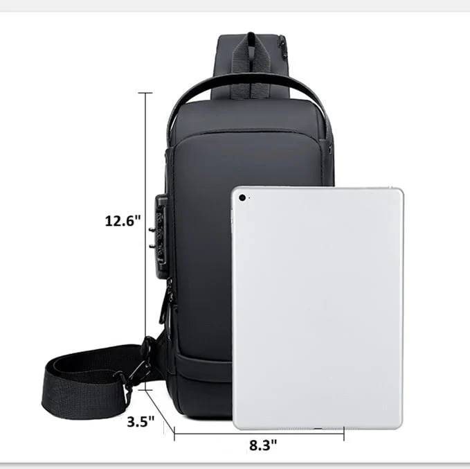 Anti-Diebstahl Tasche | USB-Ladeanschluss | Wasserfest & Passwortschloss