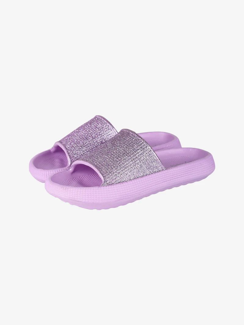 Ciabatte da bambina brillantinate in gomma - lilla