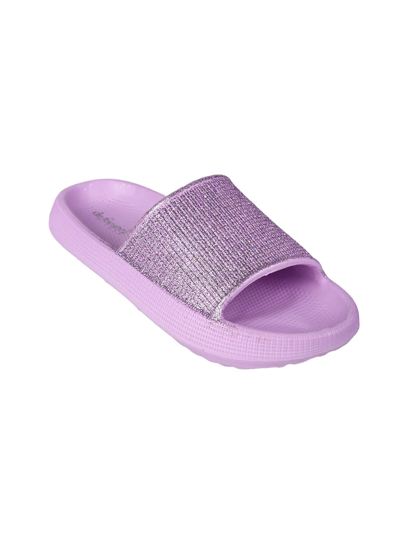 Ciabatte da bambina brillantinate in gomma - lilla