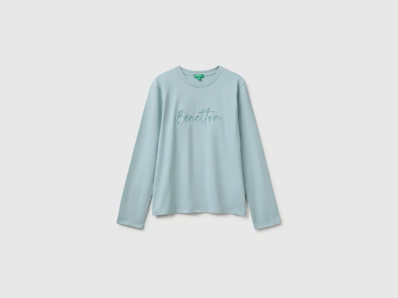 Langärmeliges T-Shirt mit Stickerei