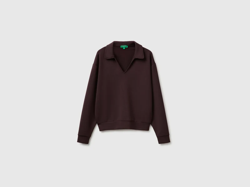 Fließendes Sweatshirt mit Rollkragen