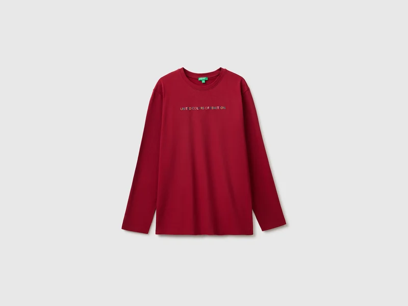 T-Shirt mit Aufdruck und Stickerei