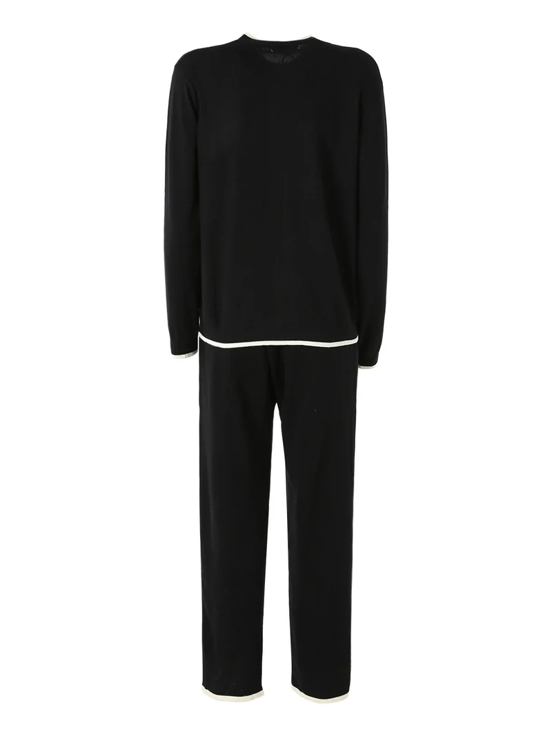 SELFIE Completo tuta da donna full zip in maglia leggera rasata - nero
