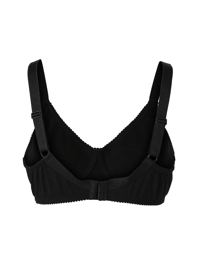 Reggiseno bielastico in cotone senza ferretto COPPA B - nero