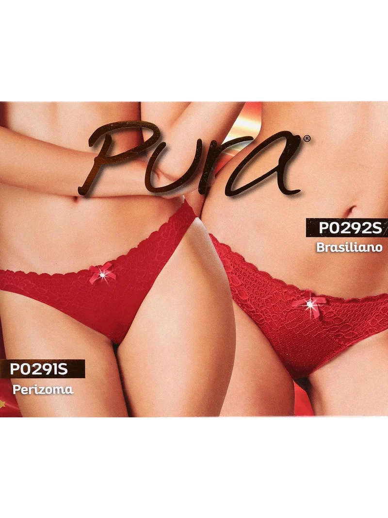 perizoma con pizzo e fiocco - rosso