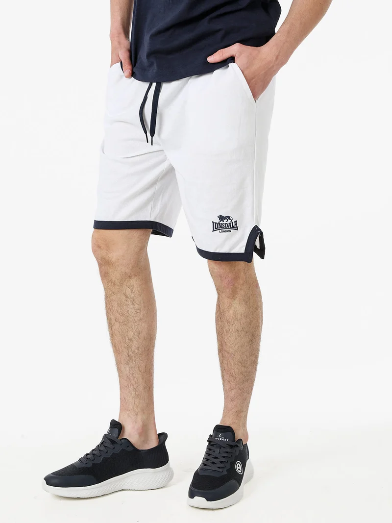 Bermuda sportivi da uomo in cotone con logo - bianco