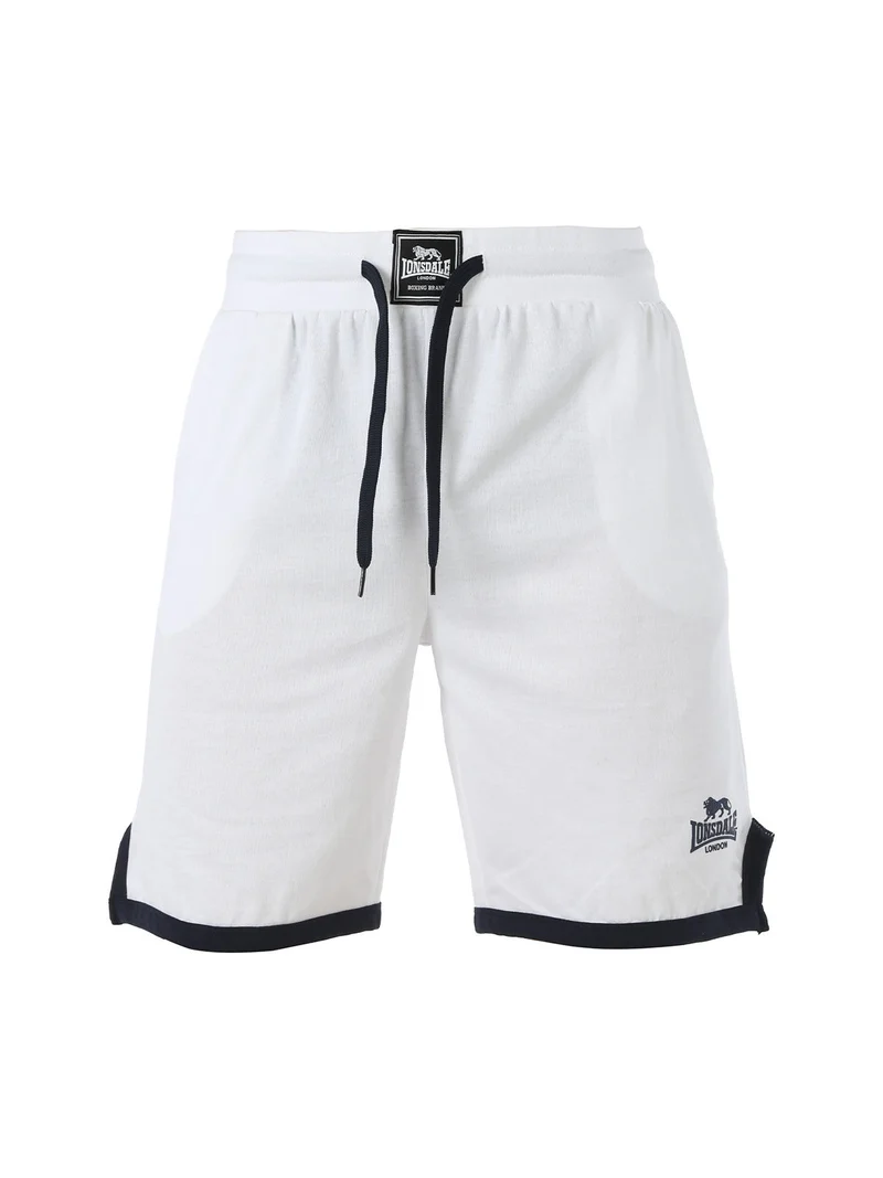 Bermuda sportivi da uomo in cotone con logo - bianco
