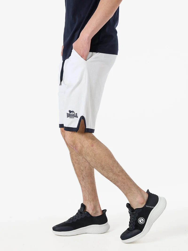 Bermuda sportivi da uomo in cotone con logo - bianco