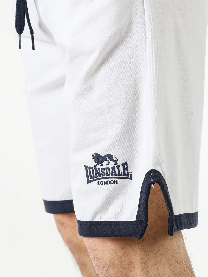 Bermuda sportivi da uomo in cotone con logo - bianco