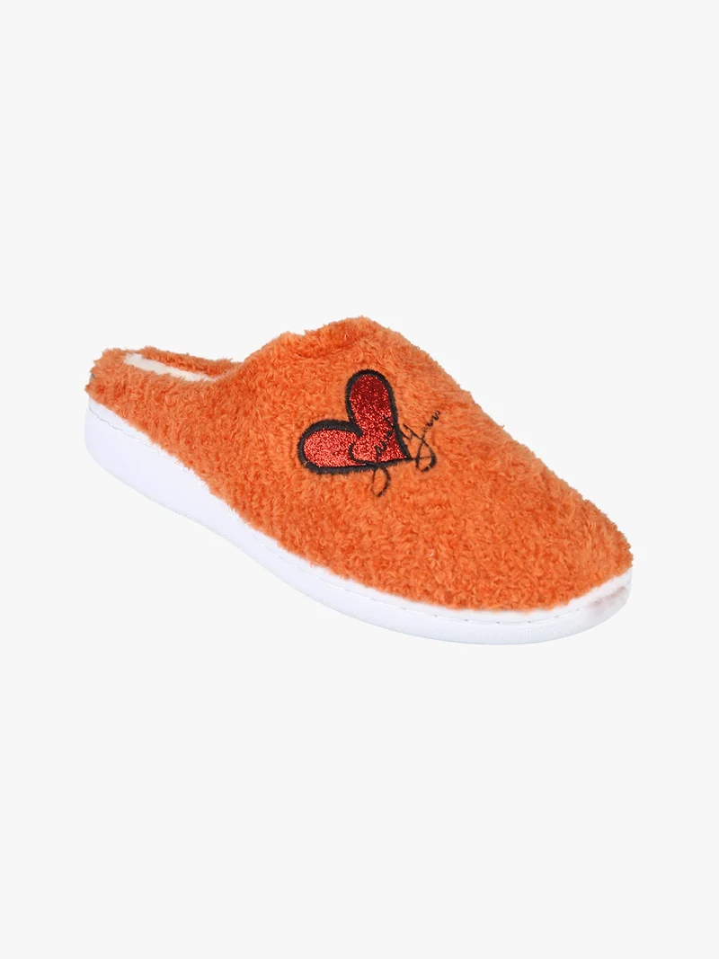 Pantofole donna invernali in ecopelliccia - arancione