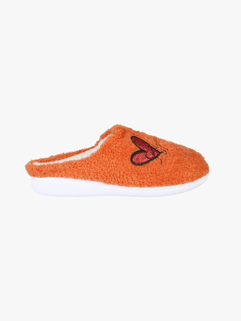 Pantofole donna invernali in ecopelliccia - arancione