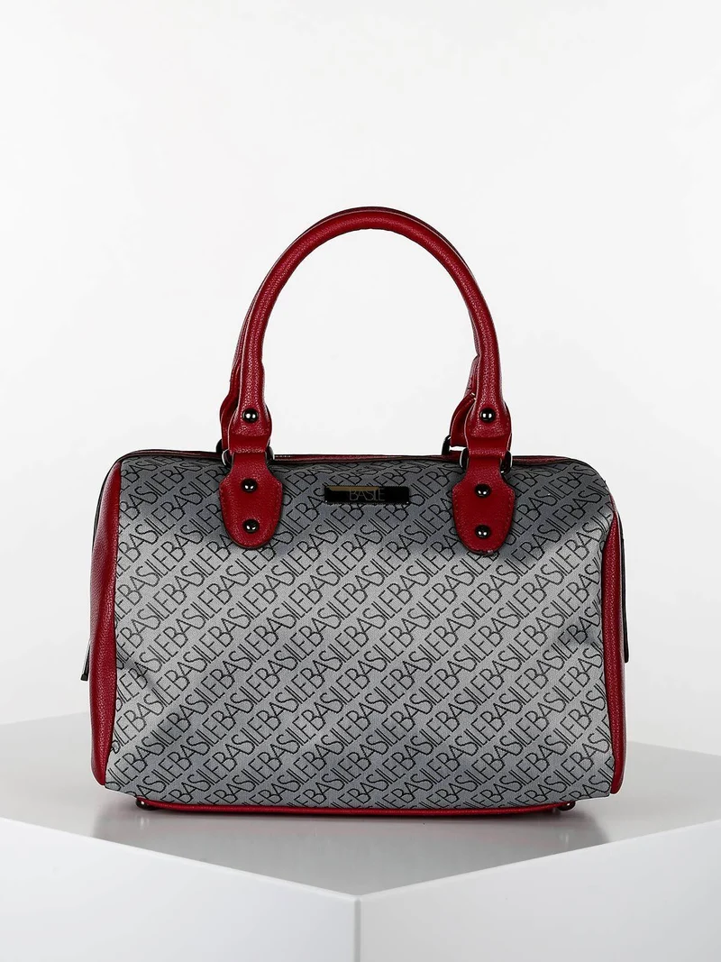 Borsa donna a bauletto in tessuto stampato - rosso