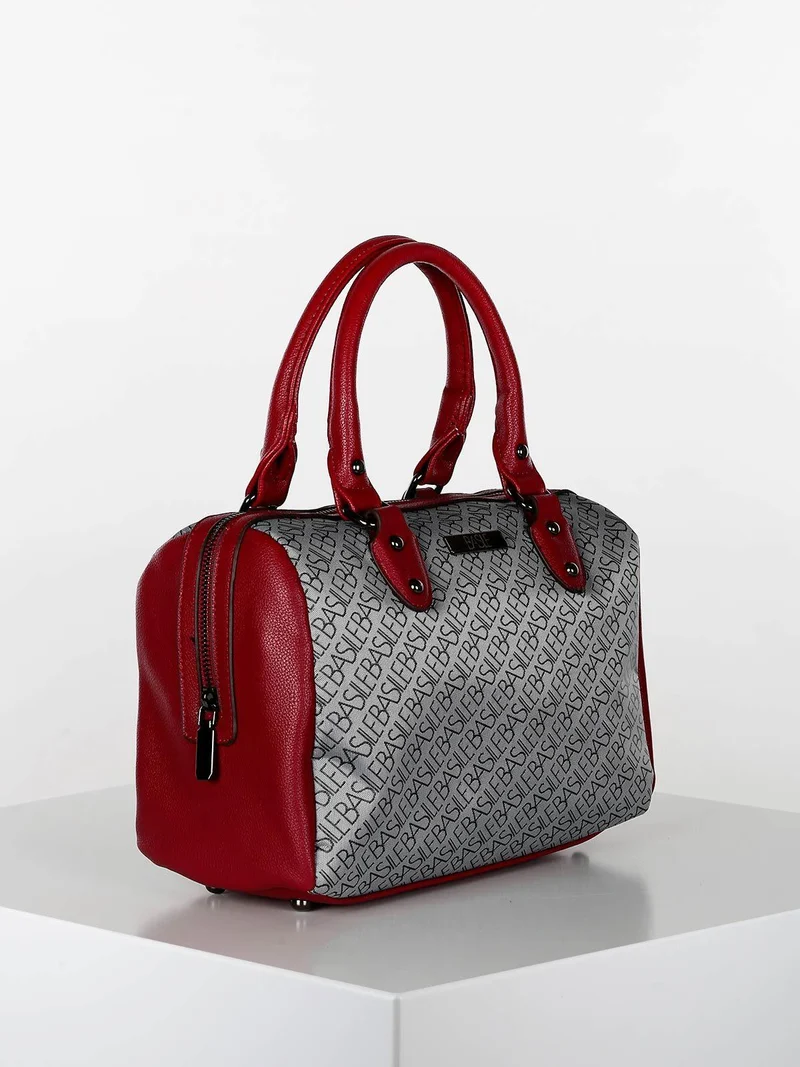 Borsa donna a bauletto in tessuto stampato - rosso