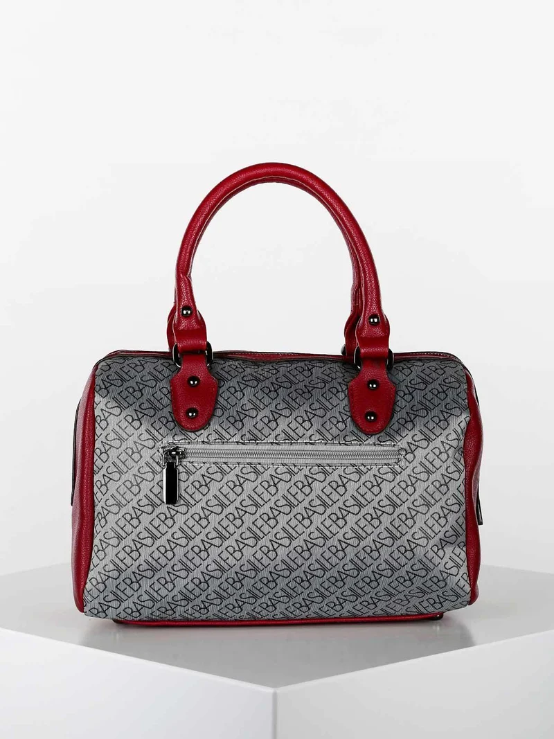 Borsa donna a bauletto in tessuto stampato - rosso