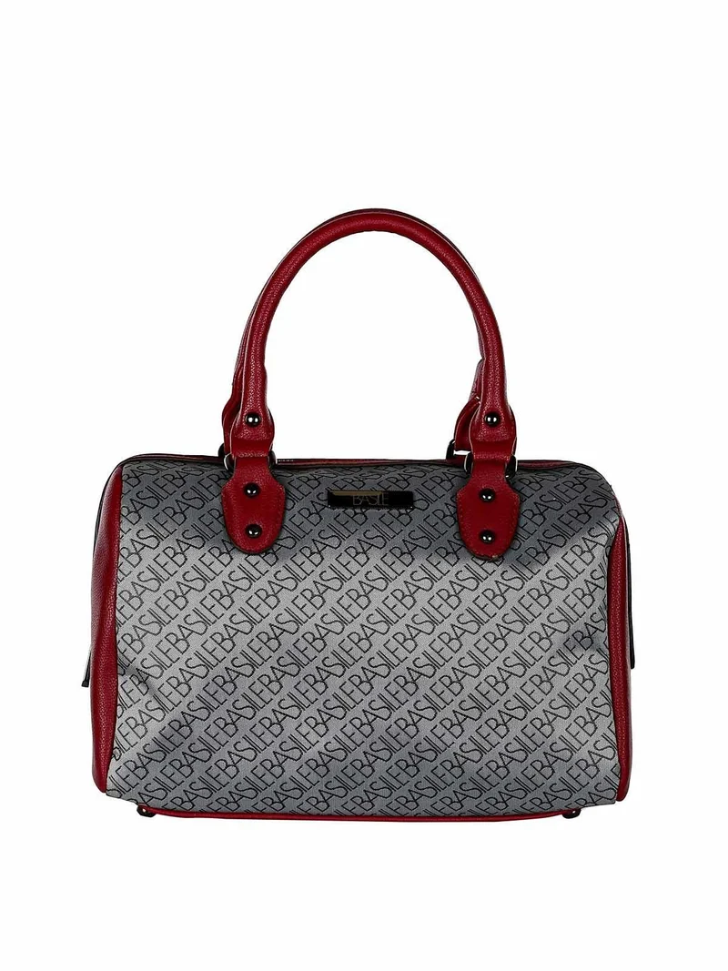 Borsa donna a bauletto in tessuto stampato - rosso