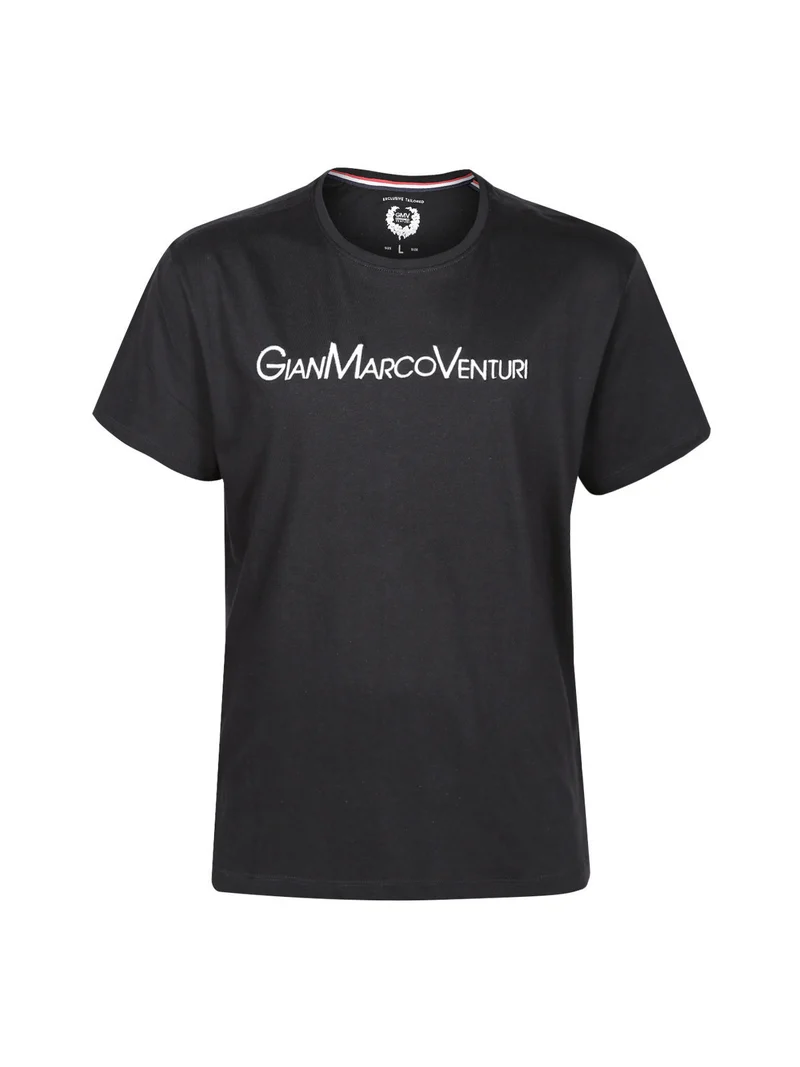 T-shirt manica corta uomo con scrita - nero