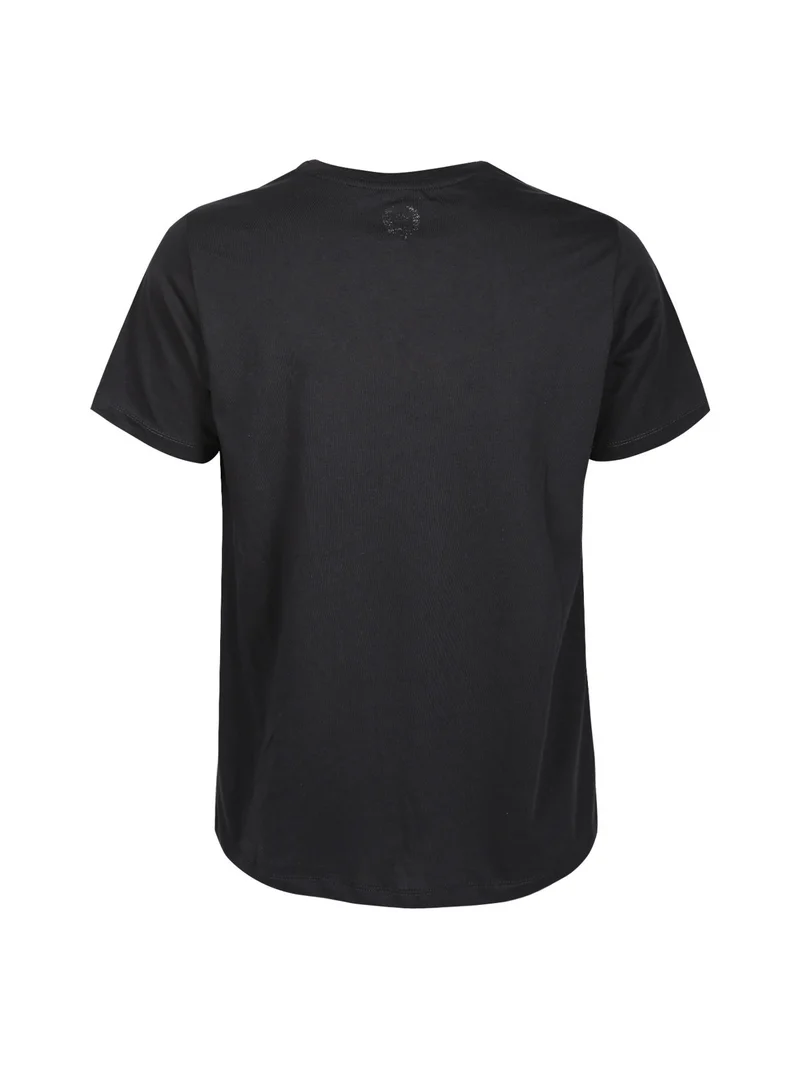T-shirt manica corta uomo con scrita - nero