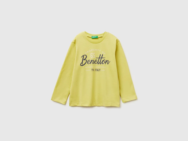 T-Shirt mit Rundhalsausschnitt aus warmer Baumwolle