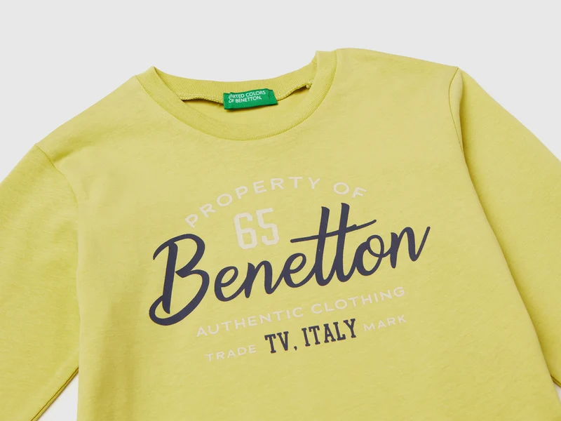 T-Shirt mit Rundhalsausschnitt aus warmer Baumwolle