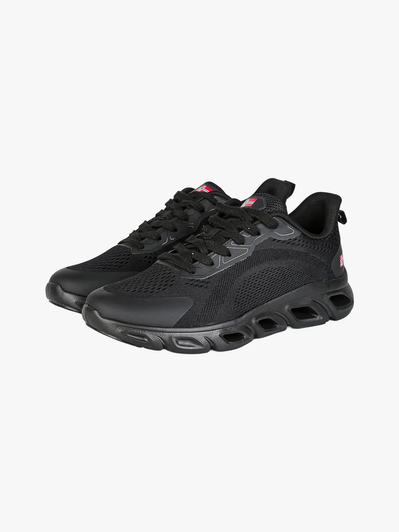 Sneakers da uomo sportive in tessuto - nero
