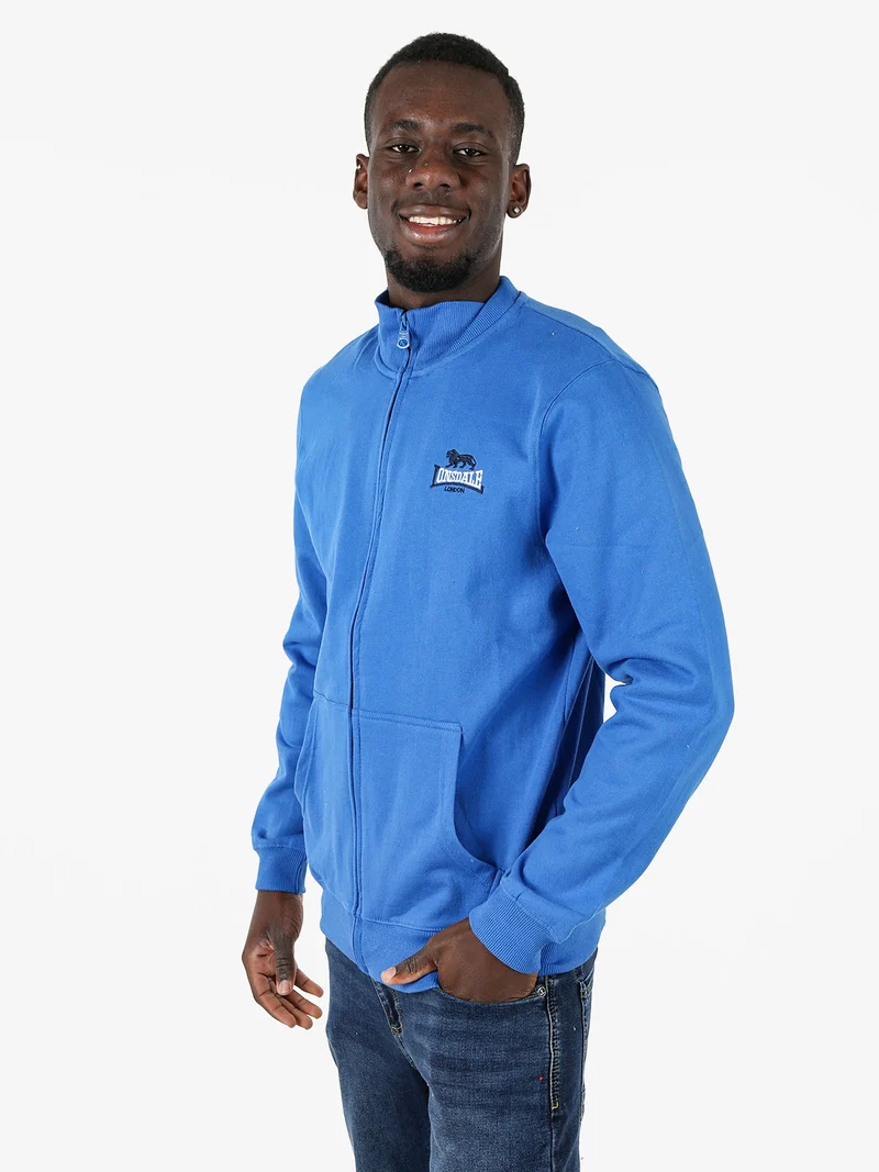 Felpa sportiva da uomo con zip intera - blu