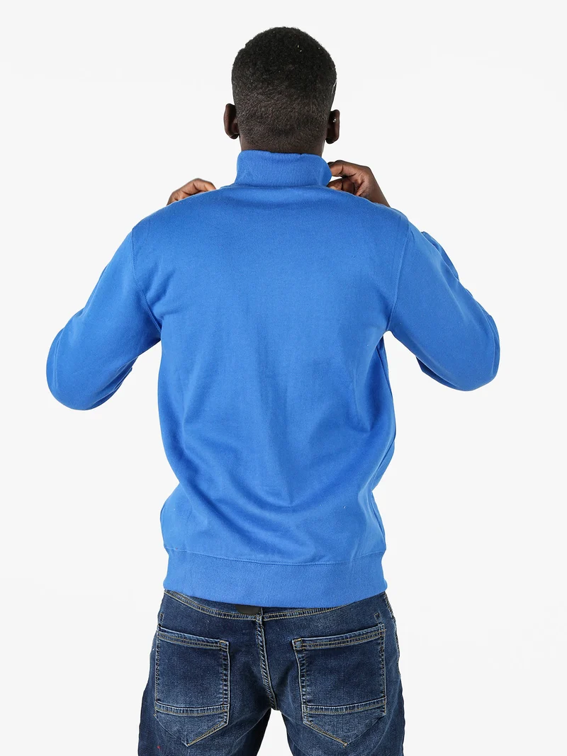 Felpa sportiva da uomo con zip intera - blu