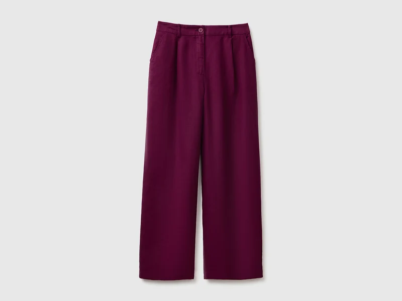 Hochgeschnittene Hose aus reinem Leinen