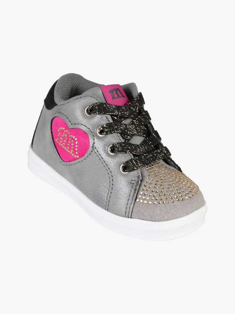 Sneakers alte da bambina con cerniera e zip - grigio