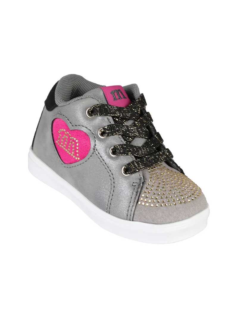 Sneakers alte da bambina con cerniera e zip - grigio