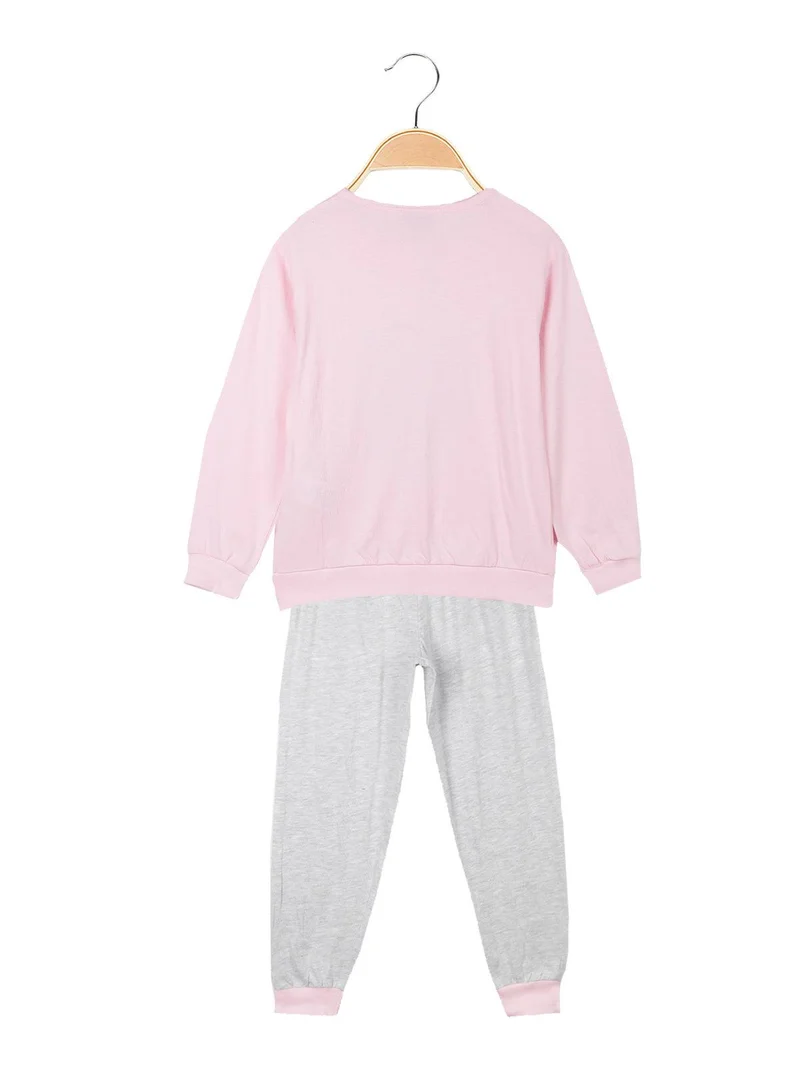 Pigiama lungo in cotone da bambina - rosa