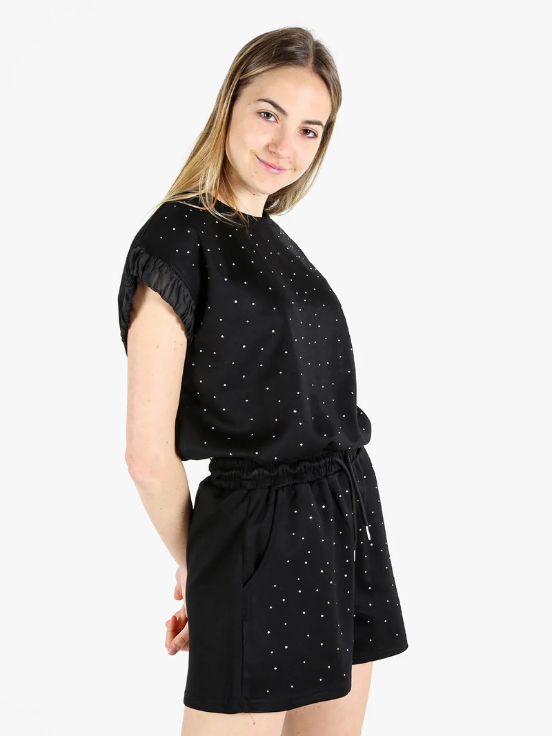 Solada T-shirt donna con strass - nero