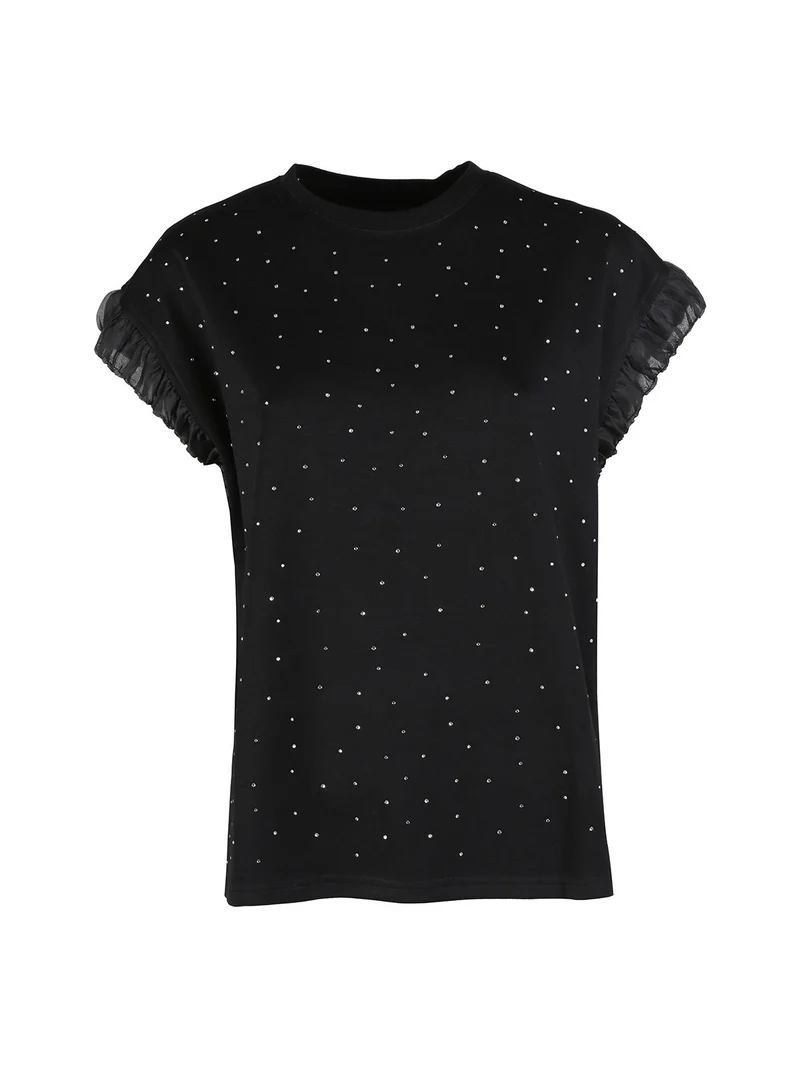 Solada T-shirt donna con strass - nero