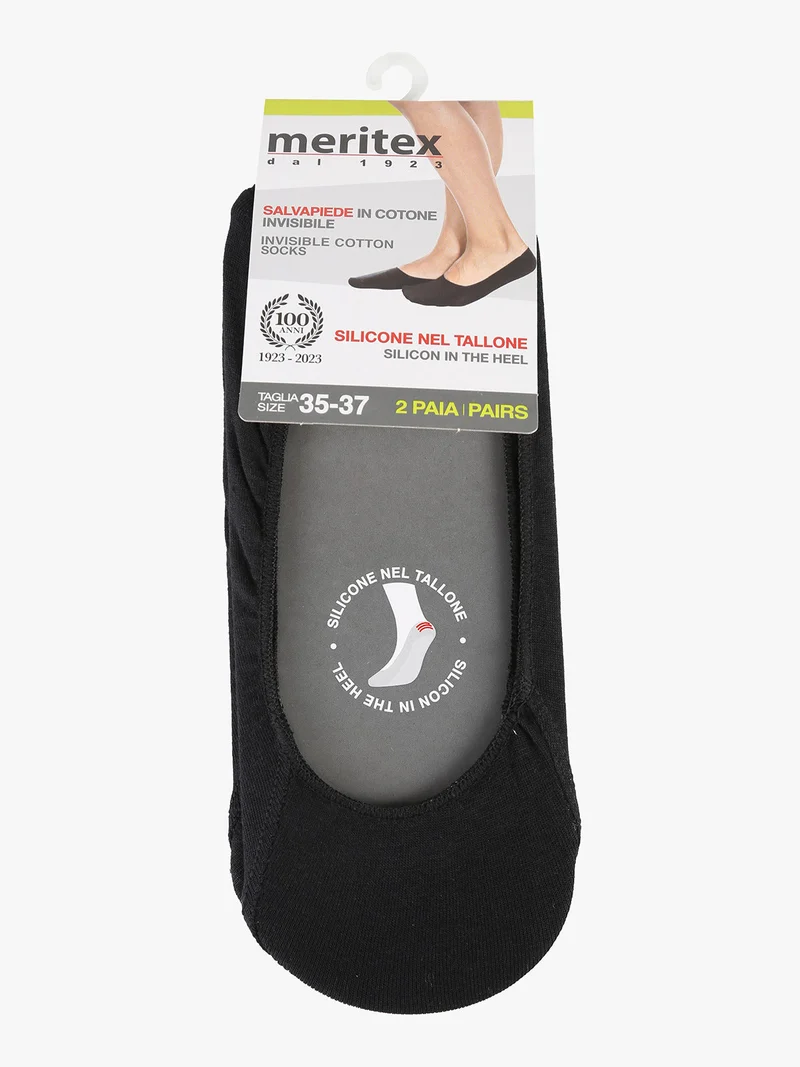 2 Paia di fantasmini unisex in cotone - nero