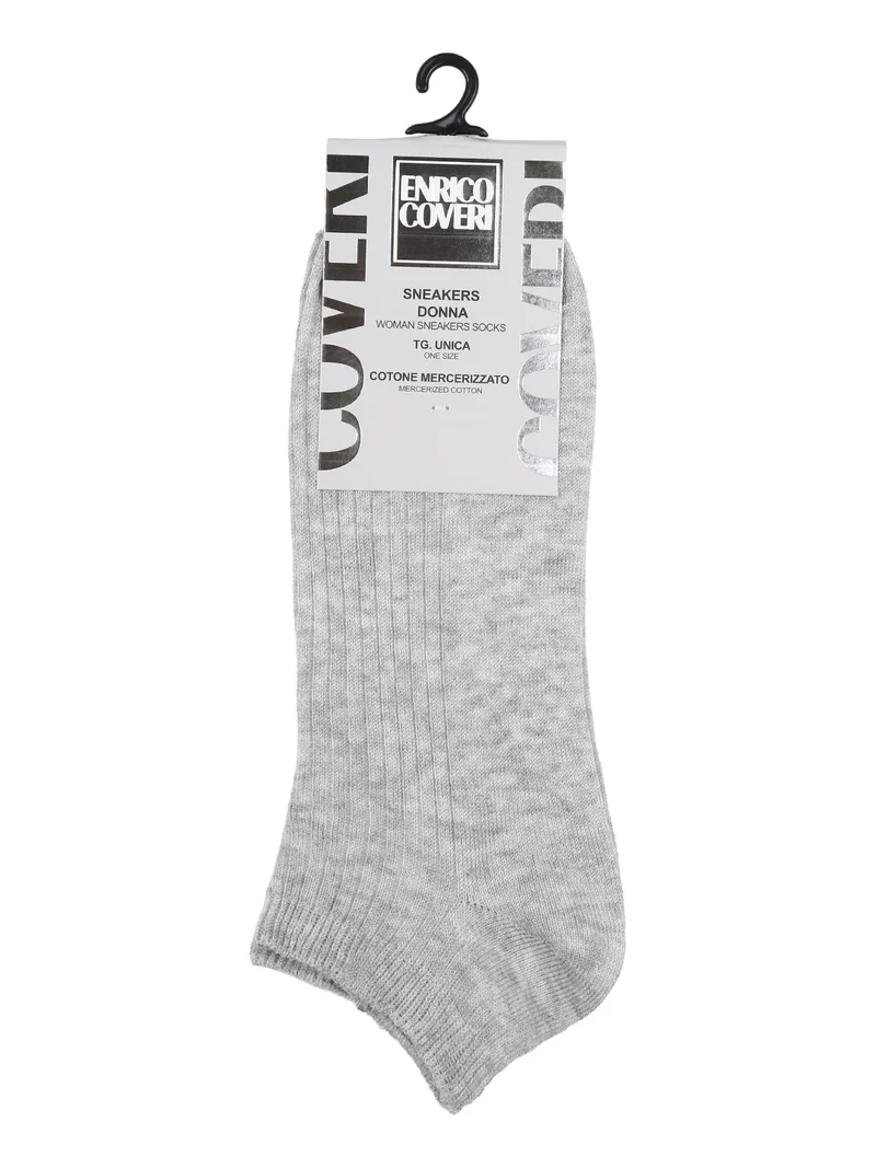 Calze sneakers da donna in cotone mercerizzato - grigio