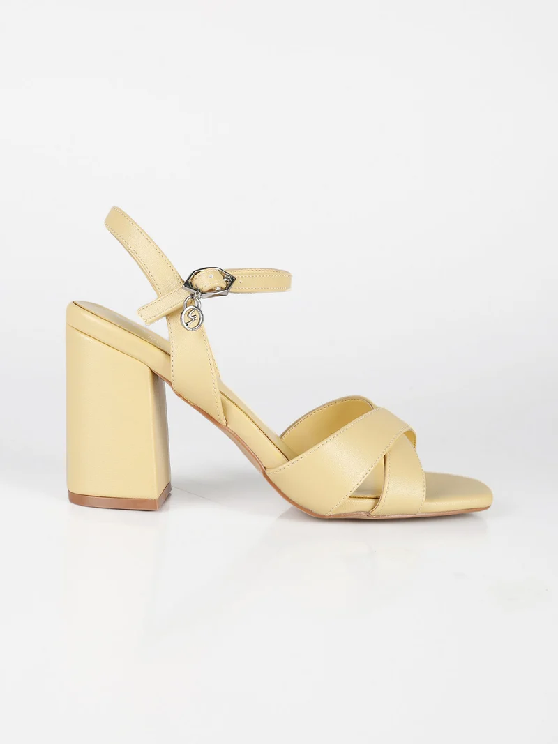 Sandali donna con tacco - giallo