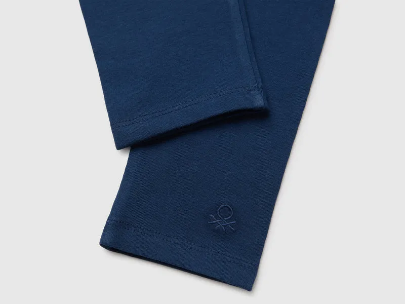 Leggings aus Stretch-Baumwolle mit Logo