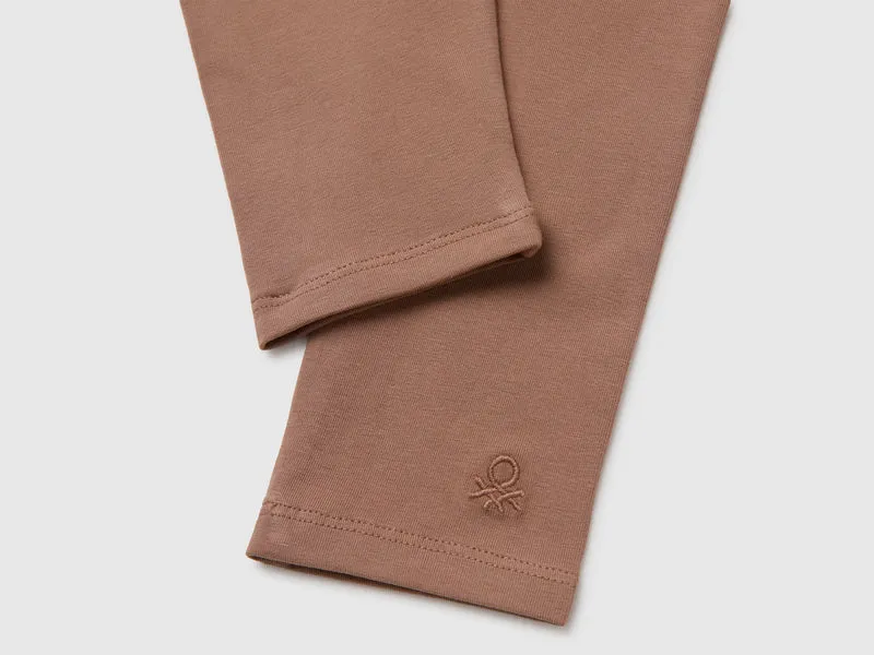 Leggings aus Stretch-Baumwolle mit Logo