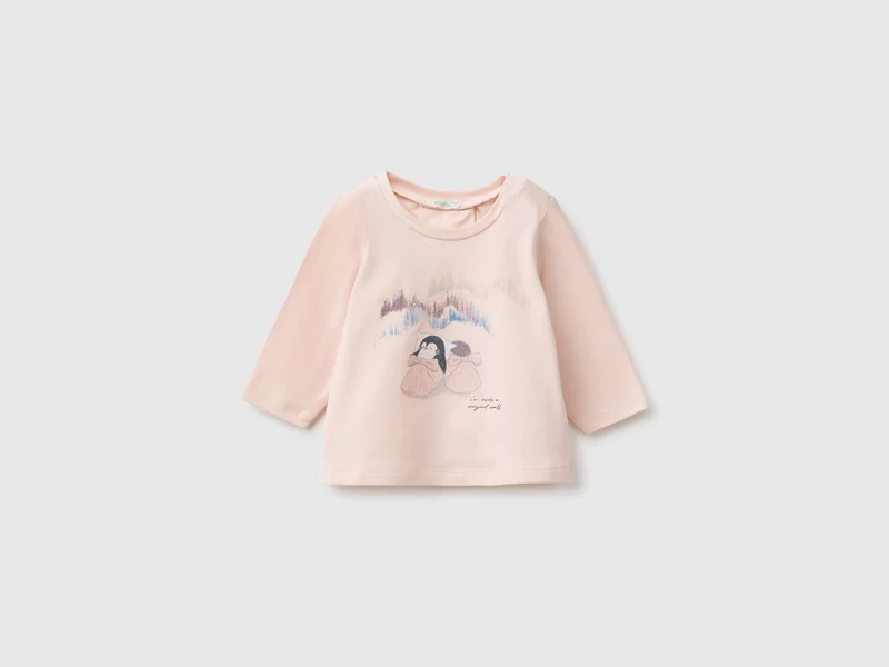 T-Shirt mit Glitzer-Print