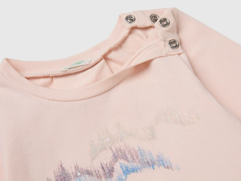 T-Shirt mit Glitzer-Print