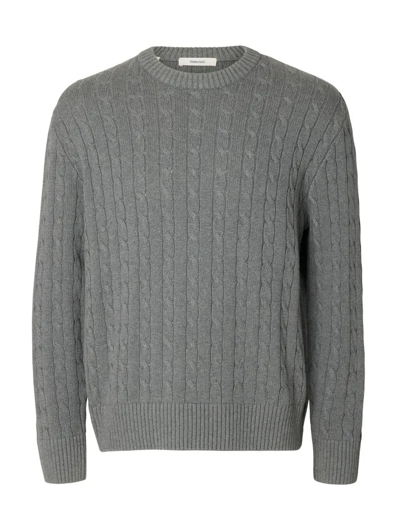 SLMBRAUN KNIT CABLE CREW NOOS