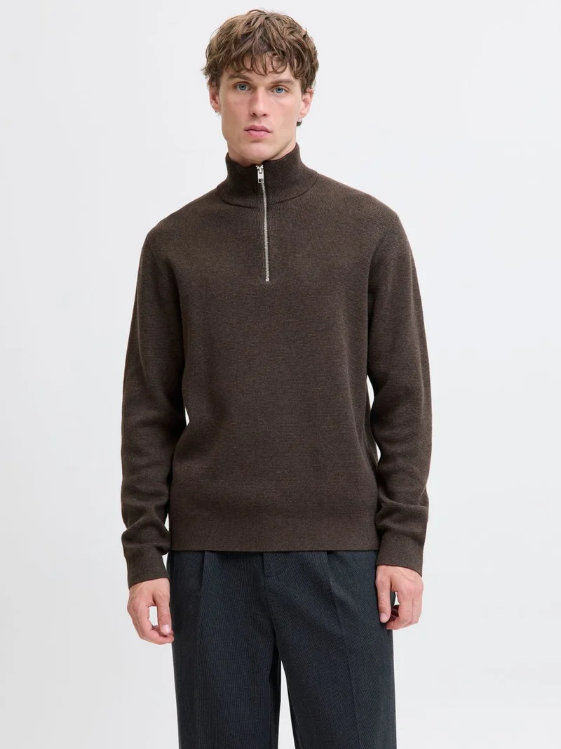 JJMILANO STITCH KNIT HALF ZIP SN