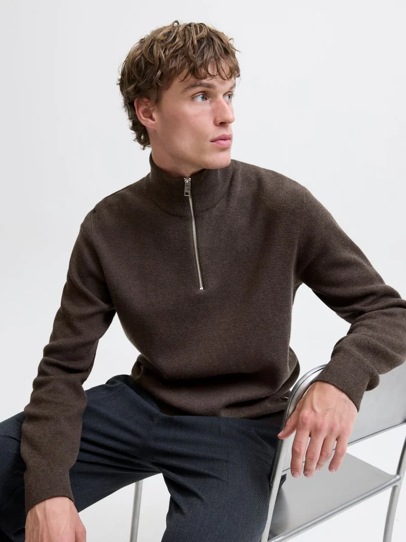 JJMILANO STITCH KNIT HALF ZIP SN