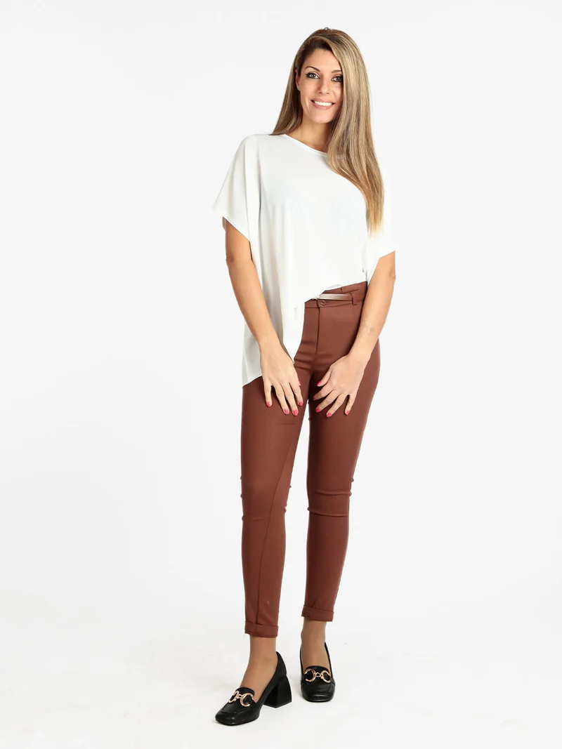 Maglia donna oversize manica corta - bianco