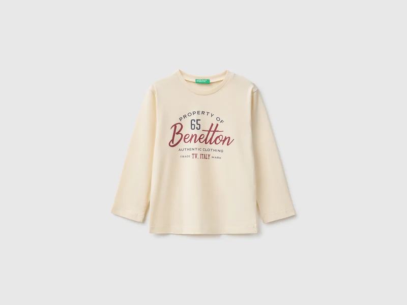 T-Shirt mit Rundhalsausschnitt aus warmer Baumwolle